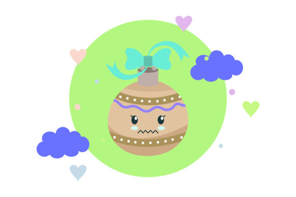 Christmas Ball Decorative Kawaii Cloud: A Playful Design Asset