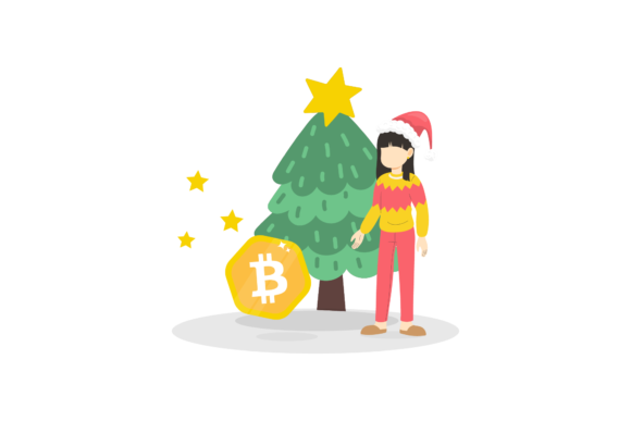 Christmas Bitcoin Celebration Decorative: Festive Crypto Graphics