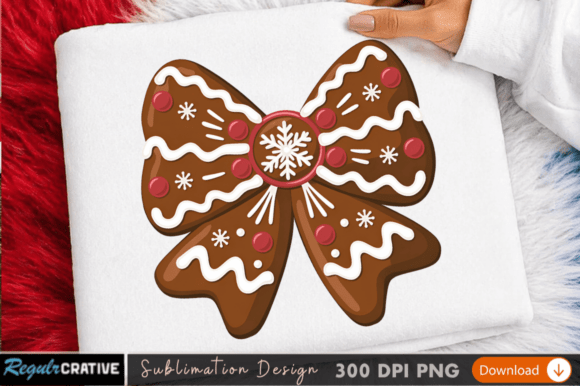 Decorative Gingerbread Bowknot: Festive Charm for Your Designs