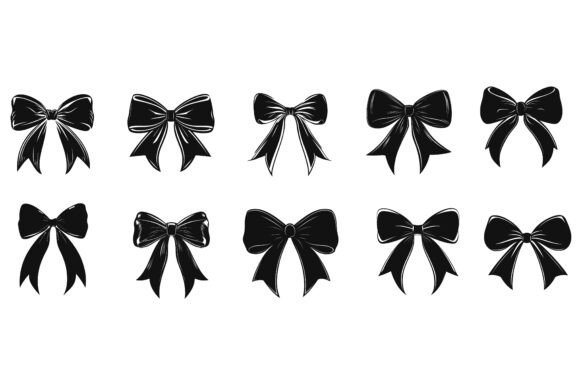 Elevate Your Designs with Set of Graphical Decorative Bows