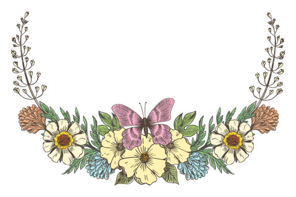 Floral Wreath: Hand Drawn Botanicals for Authentic Design