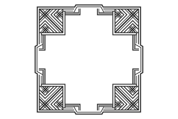 Geometric Decorative Border: Square Art Deco Frame Styles