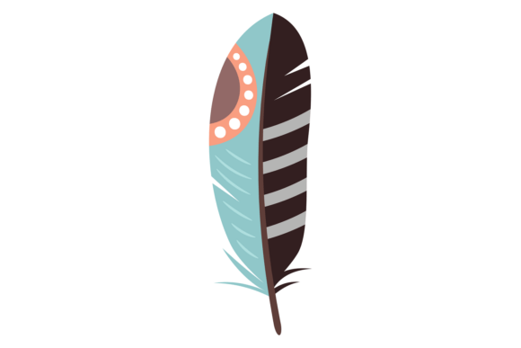 Patterned Feather: Decorative Boho Fluff for Creative Projects